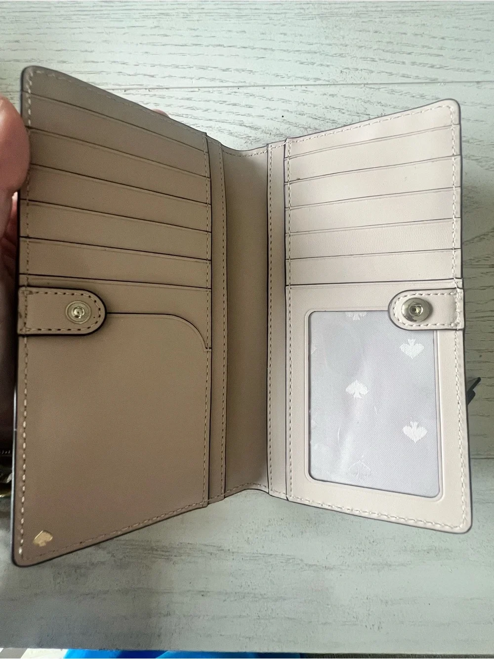 Kate Spade Metallic Blush Gold Zip Around Wallet